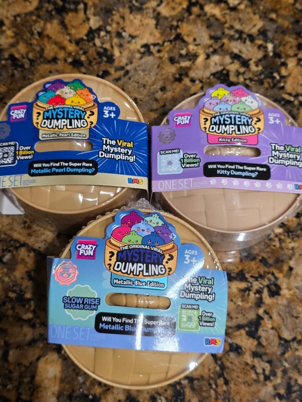 RMS Crazy Fun Viral Mystery Squishy Dumpling  LOT of 3